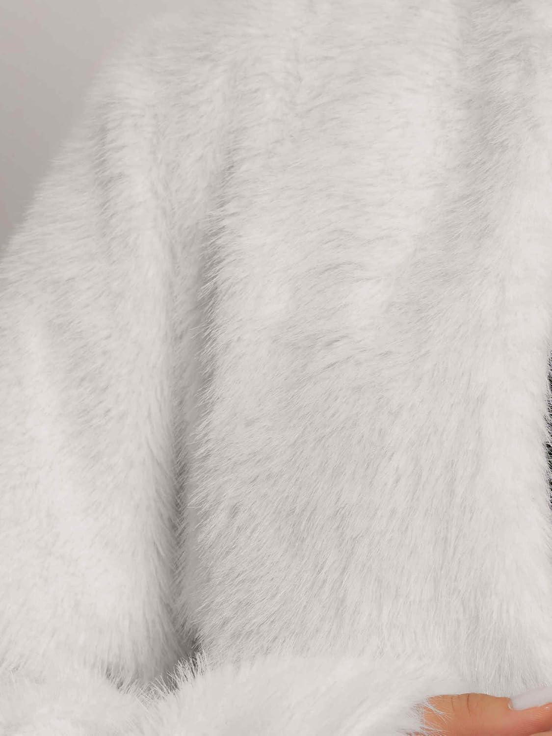 imageAgnes Orinda Plus Size Faux Fur Jacket Cardigan Coat for Women Long Sleeve Open Front Winter Warm Shaggy Parka CoatsWhite