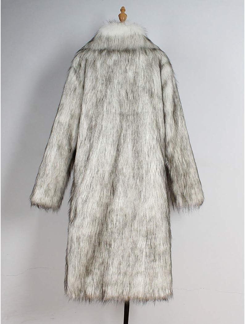 imageRomanticDesign Womens Long Lapel Faux fur Jacket Shaggy Coat Warm Outerwear CardiganGrey