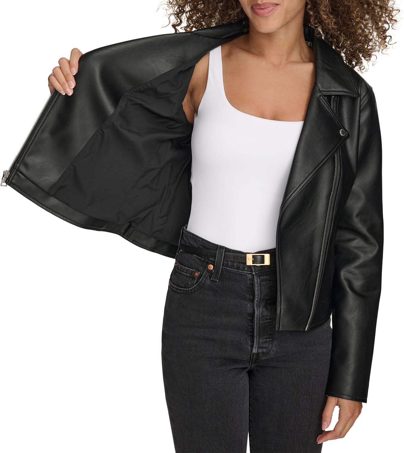 imageLevis womens Moto Jacket With Welt PocketsBlack