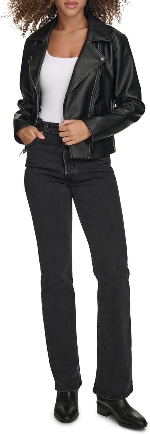 imageLevis womens Moto Jacket With Welt PocketsBlack