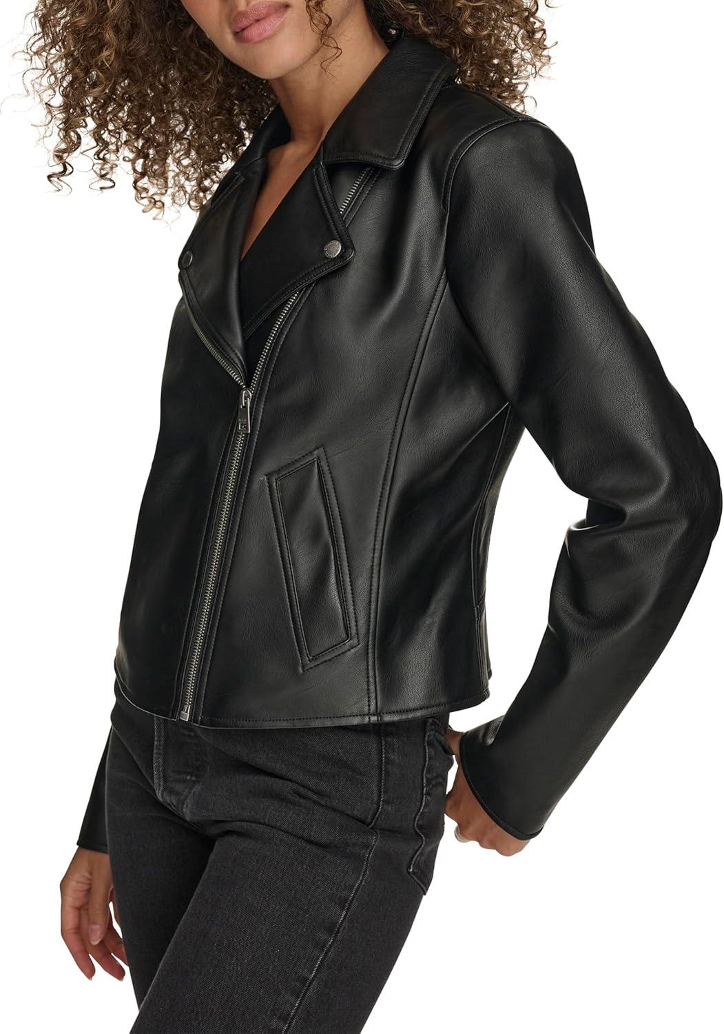 imageLevis womens Moto Jacket With Welt PocketsBlack
