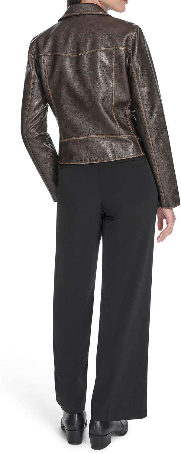 imageLevis womens Moto Jacket With Welt PocketsVintage Grainy Brown