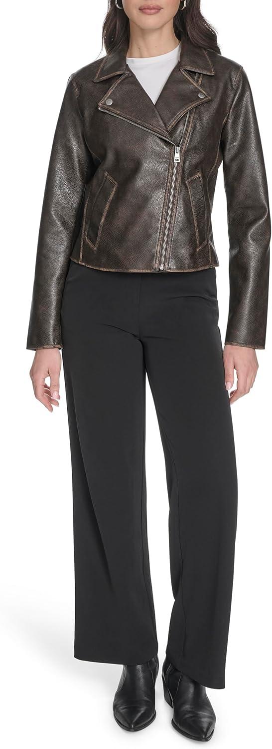 imageLevis womens Moto Jacket With Welt PocketsVintage Grainy Brown