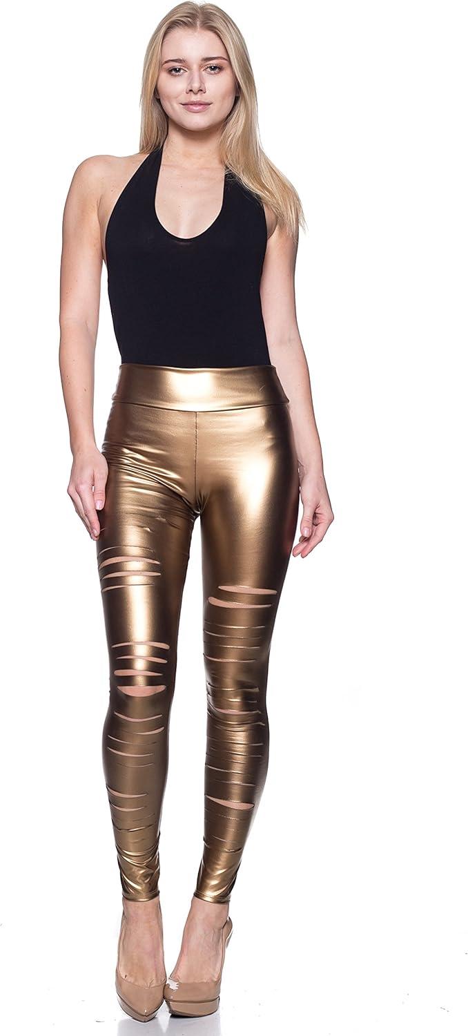 imageWomens J2 Love Faux Leather Ripped LeggingCopper