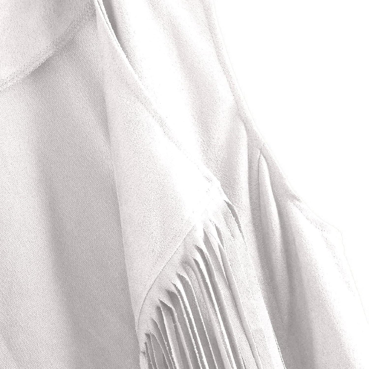 imageWomens Vintage Western Fringe Vest Tops Classic Suede Leather 70s Cowboy Shirt Sleeveless Tassels Cardigan JacketsWhite