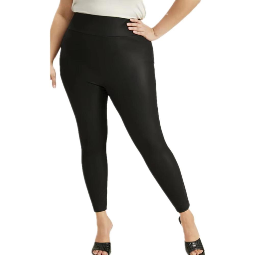 imageAIDAYOU Plus Size Faux Leather Leggings Tummy ControlBlackmatteplus