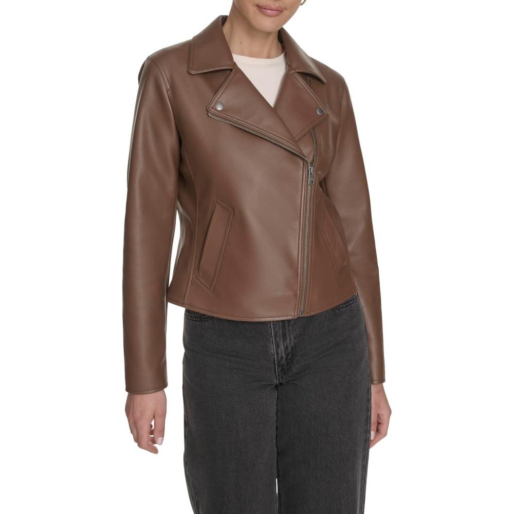 imageLevis womens Moto Jacket With Welt PocketsMocha