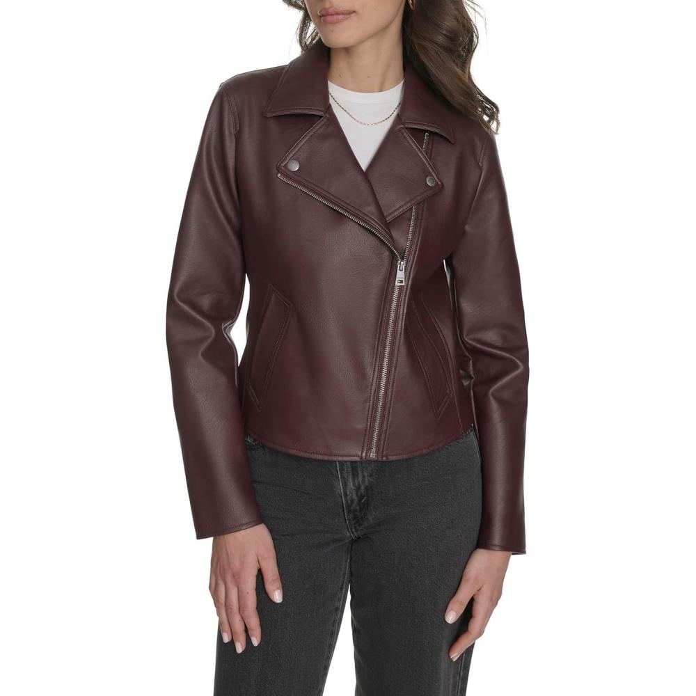 imageLevis womens Moto Jacket With Welt PocketsOxblood