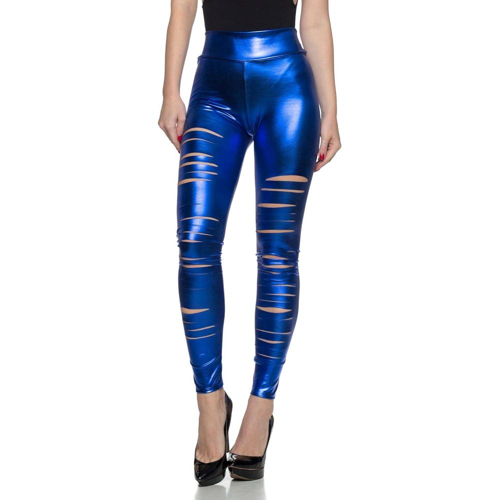 imageWomens J2 Love Faux Leather Ripped LeggingBlue