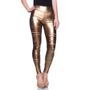 Women’s J2 Love Faux Leather Ripped Legging(Copper)
