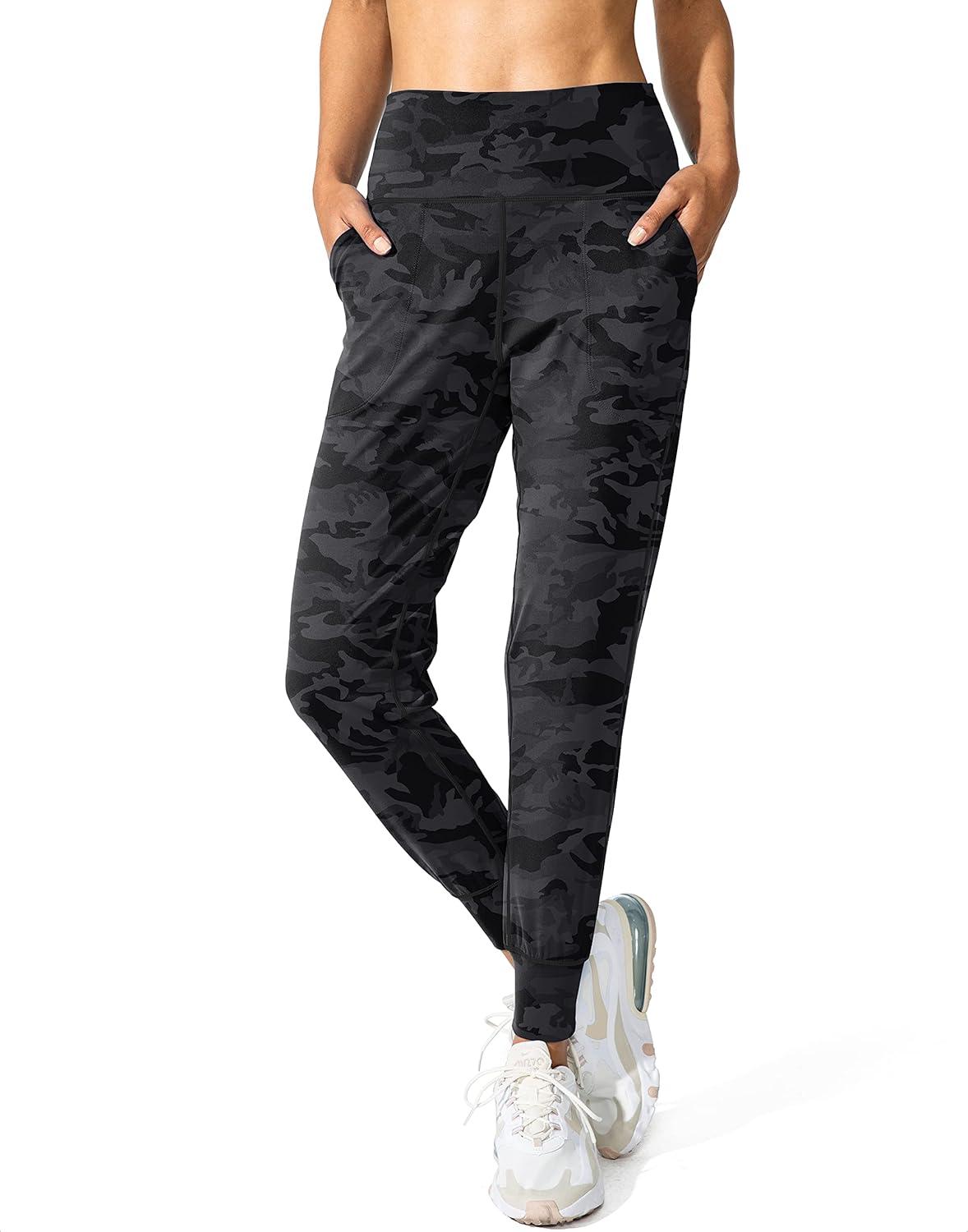 imageG Gradual Womens Joggers High Waisted Yoga Pants with Pockets Loose Leggings for Women Workout Athletic LoungeBlack Camo