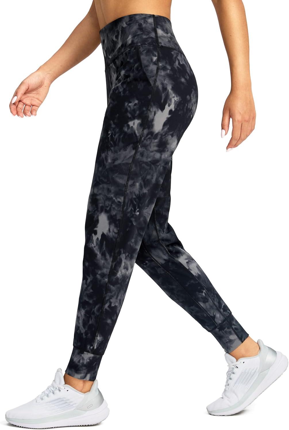 imageG Gradual Womens Joggers High Waisted Yoga Pants with Pockets Loose Leggings for Women Workout Athletic LoungeBlack Tie Dye