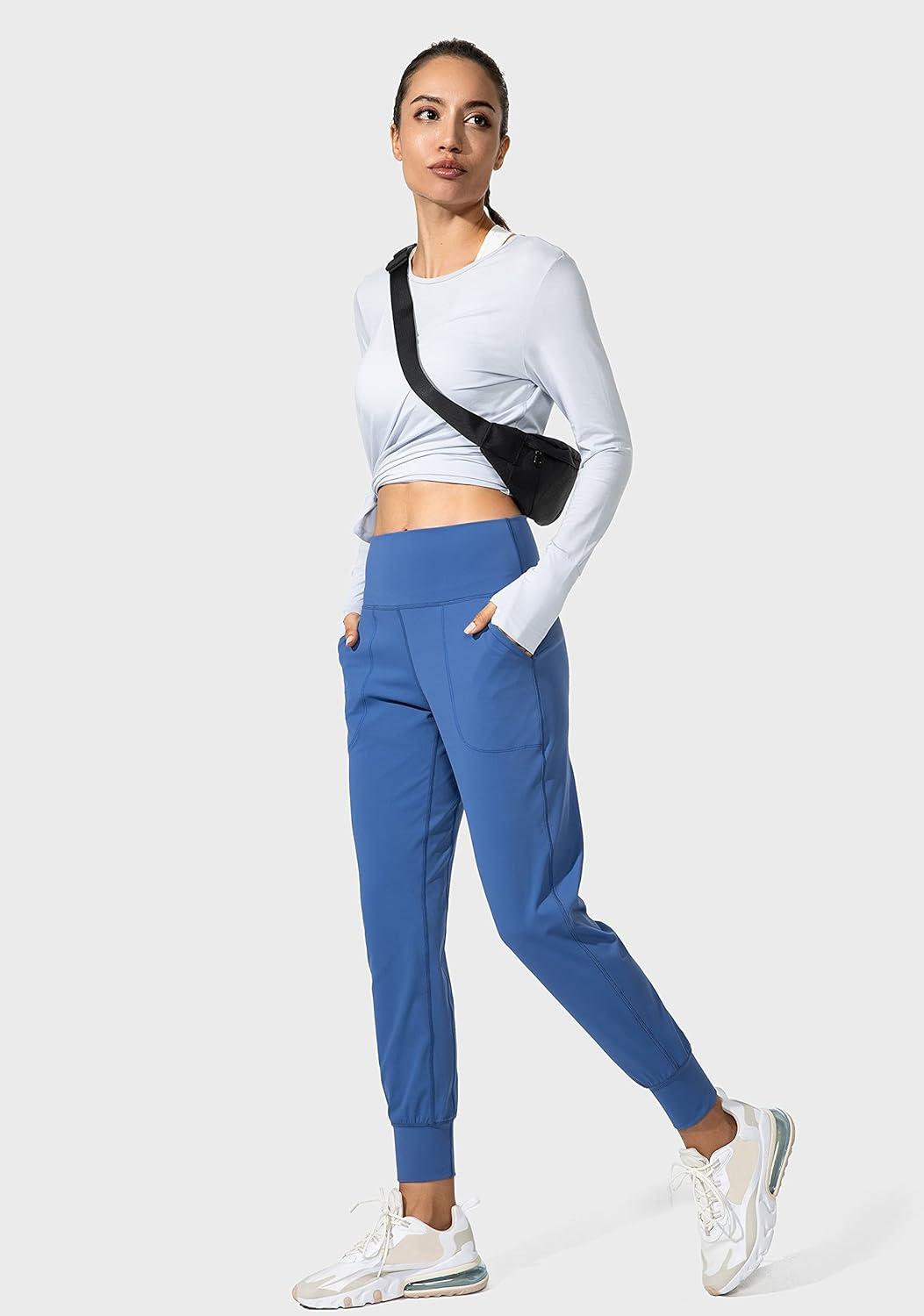 imageG Gradual Womens Joggers High Waisted Yoga Pants with Pockets Loose Leggings for Women Workout Athletic LoungeBlue