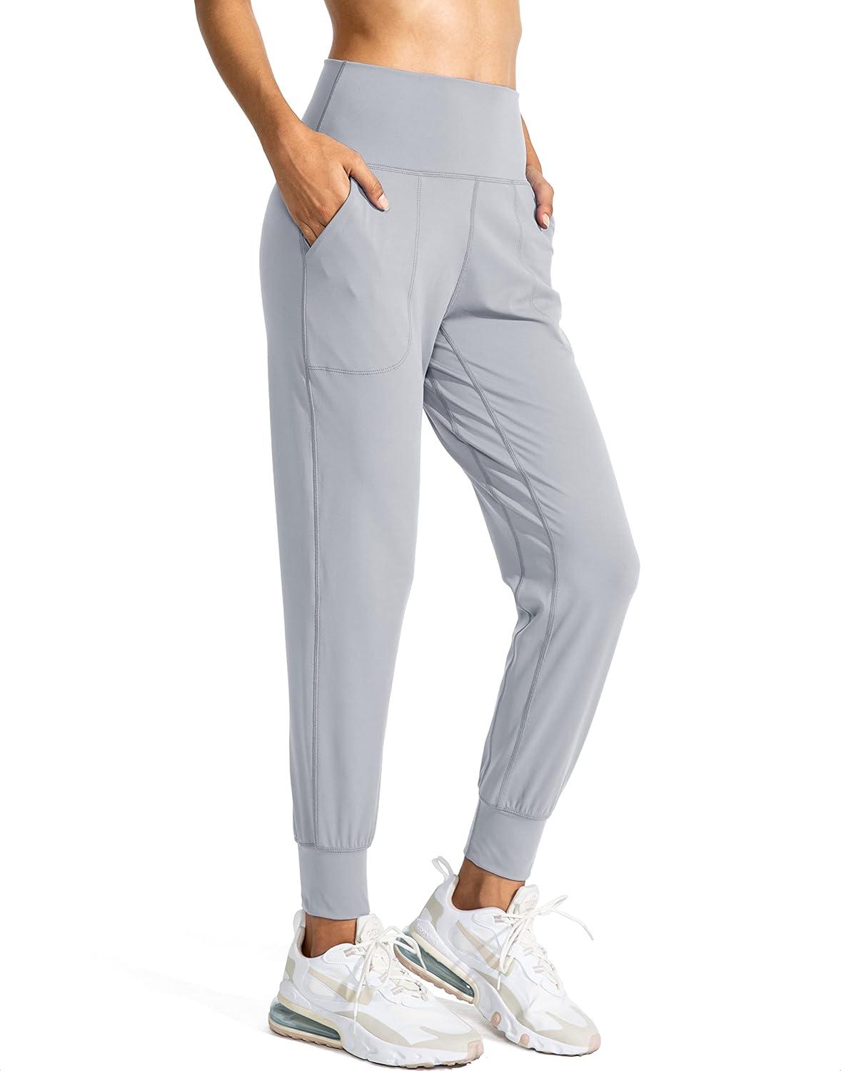 imageG Gradual Womens Joggers High Waisted Yoga Pants with Pockets Loose Leggings for Women Workout Athletic LoungeBright Grey