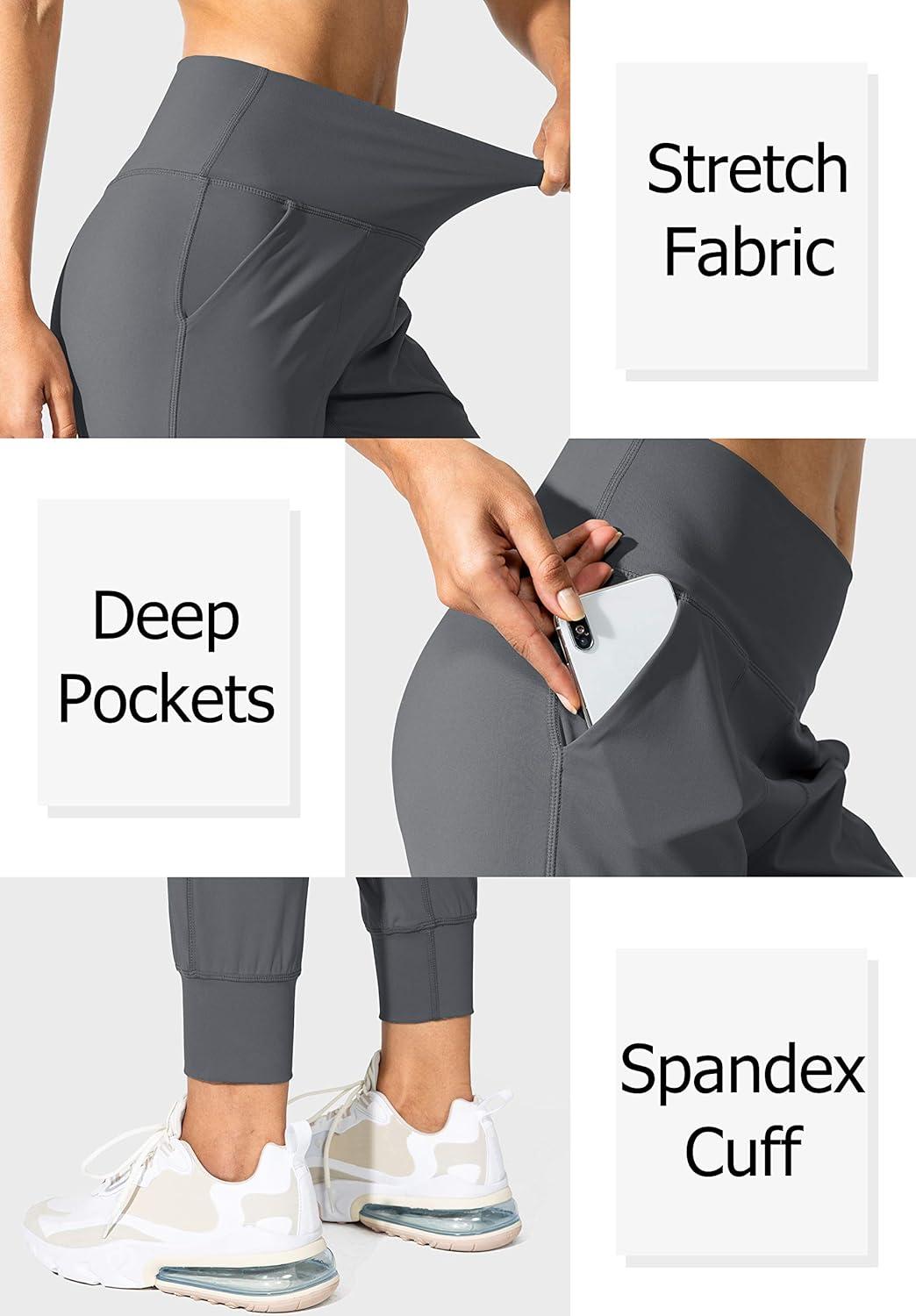 imageG Gradual Womens Joggers High Waisted Yoga Pants with Pockets Loose Leggings for Women Workout Athletic LoungeDark Grey