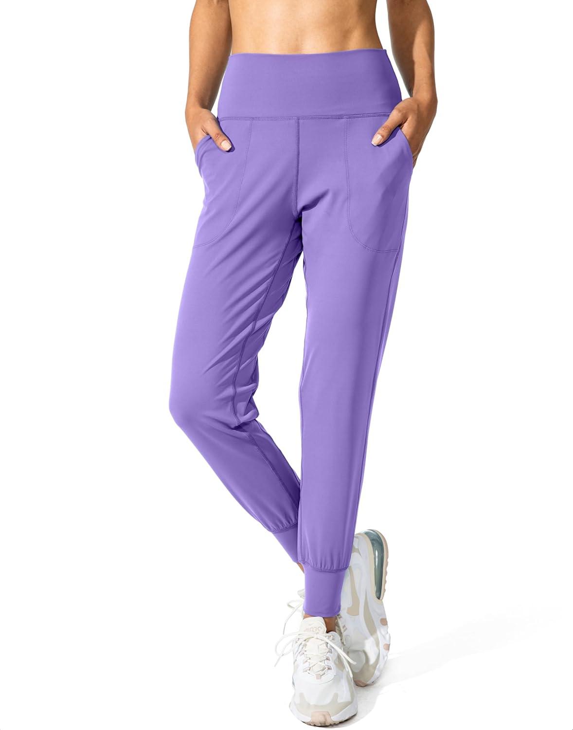 imageG Gradual Womens Joggers High Waisted Yoga Pants with Pockets Loose Leggings for Women Workout Athletic LoungeDeep Lavender