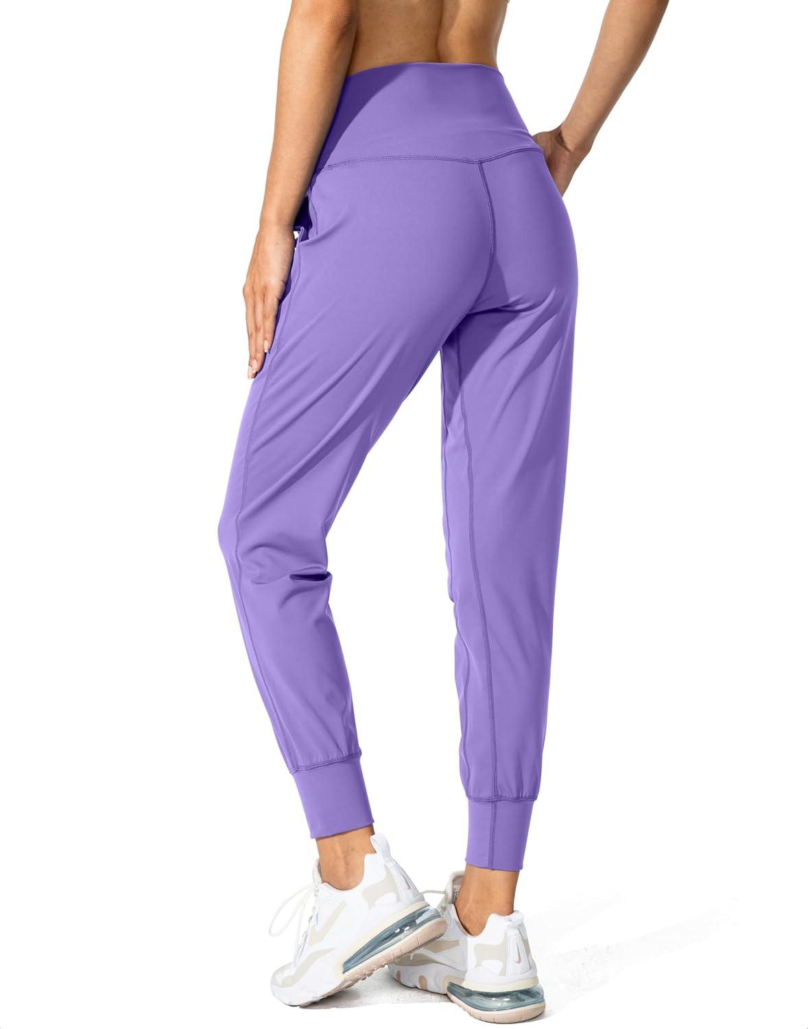 imageG Gradual Womens Joggers High Waisted Yoga Pants with Pockets Loose Leggings for Women Workout Athletic LoungeDeep Lavender