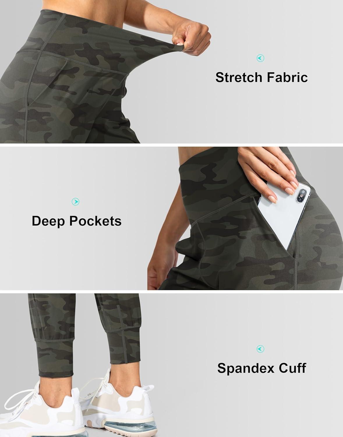 imageG Gradual Womens Joggers High Waisted Yoga Pants with Pockets Loose Leggings for Women Workout Athletic LoungeGreen Camo