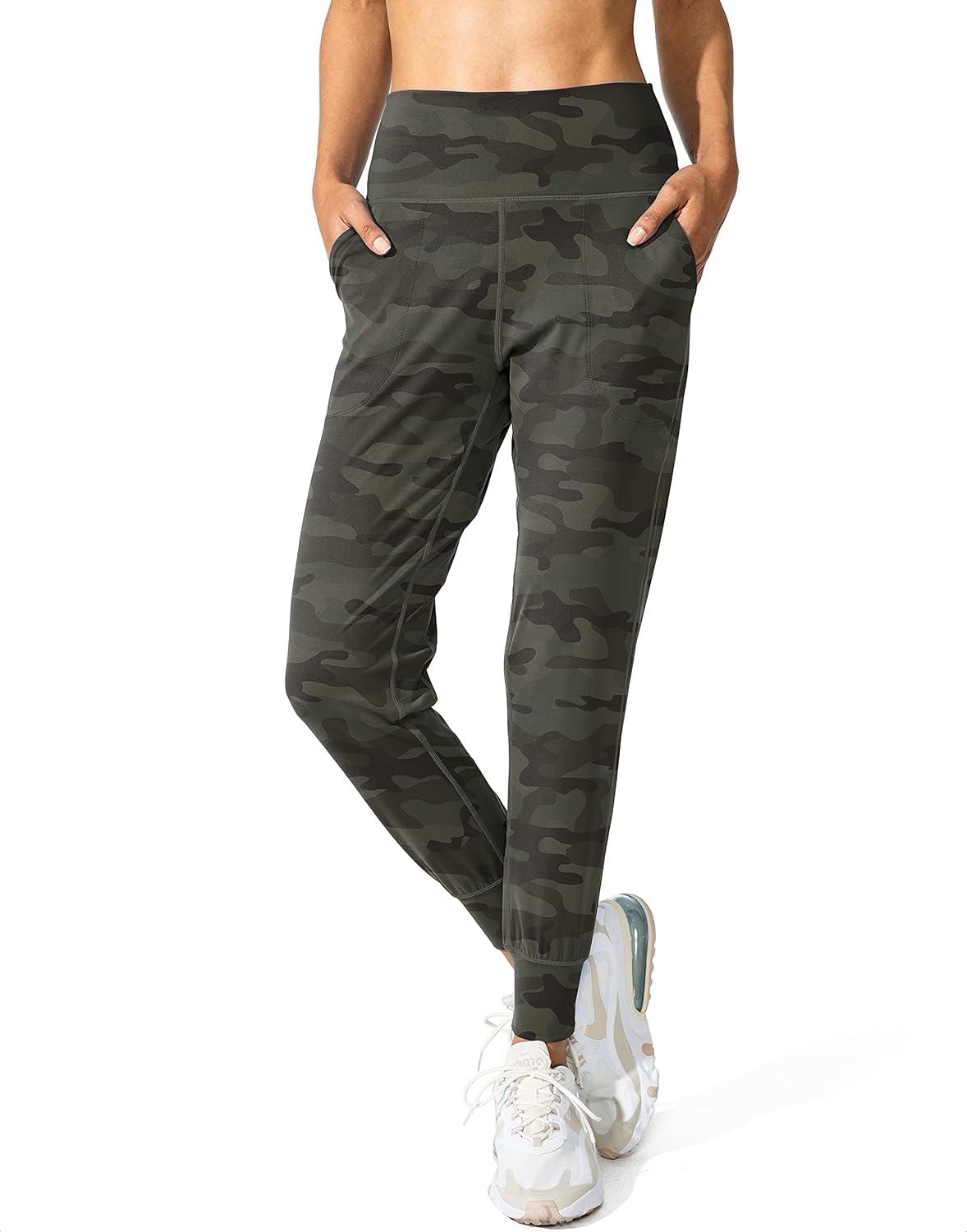 imageG Gradual Womens Joggers High Waisted Yoga Pants with Pockets Loose Leggings for Women Workout Athletic LoungeGreen Camo