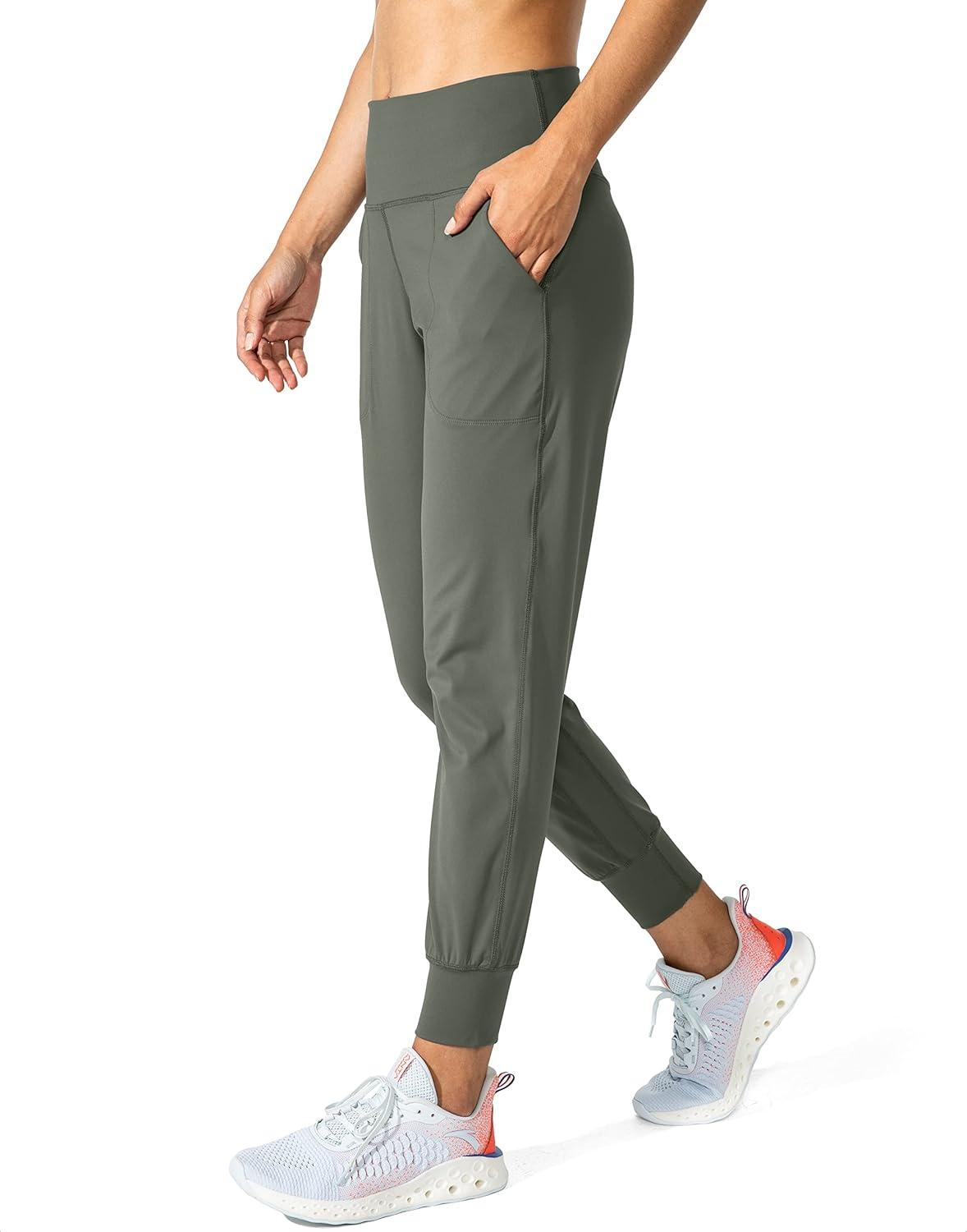 imageG Gradual Womens Joggers High Waisted Yoga Pants with Pockets Loose Leggings for Women Workout Athletic LoungeGrey Sage