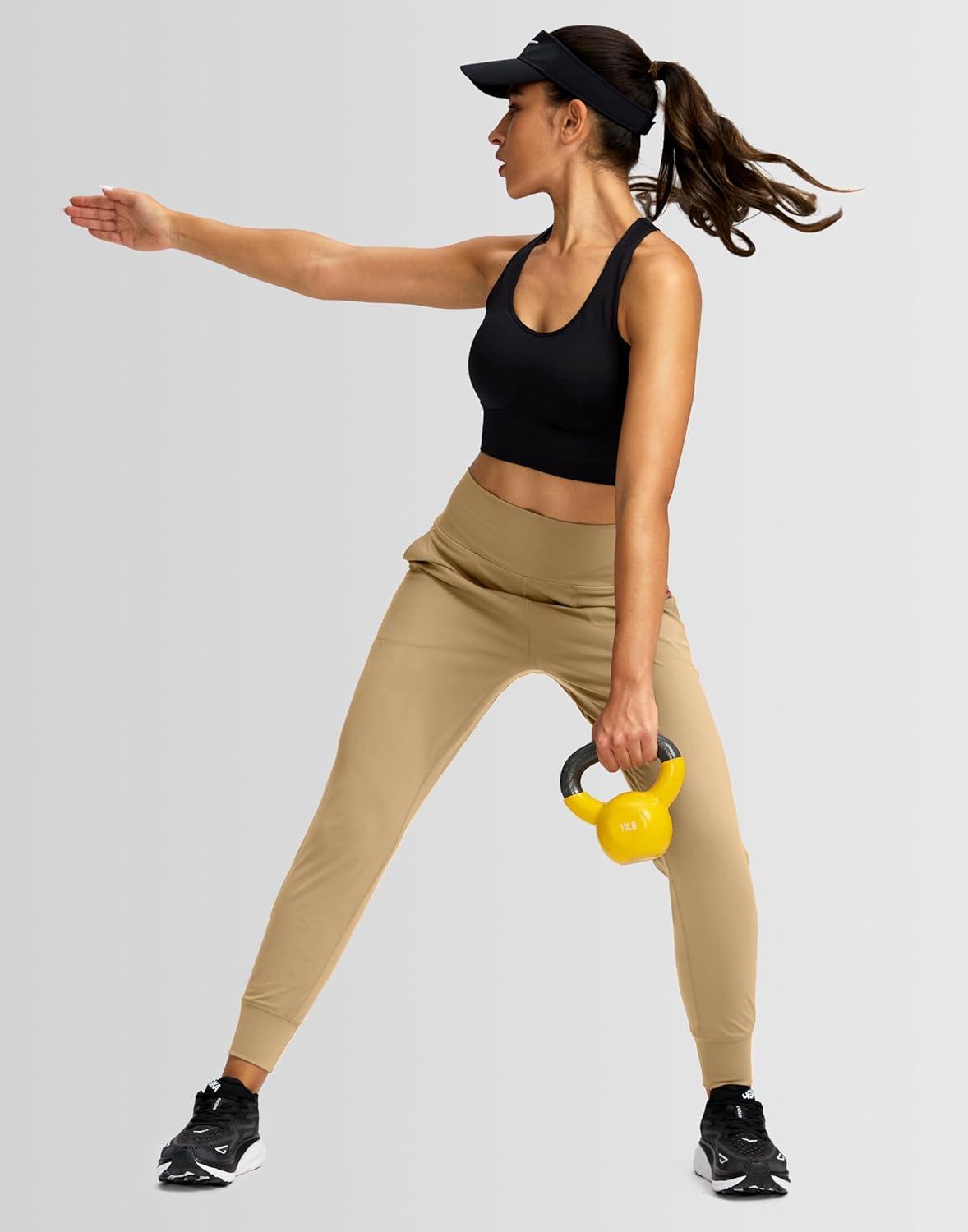 imageG Gradual Womens Joggers High Waisted Yoga Pants with Pockets Loose Leggings for Women Workout Athletic LoungeKhaki