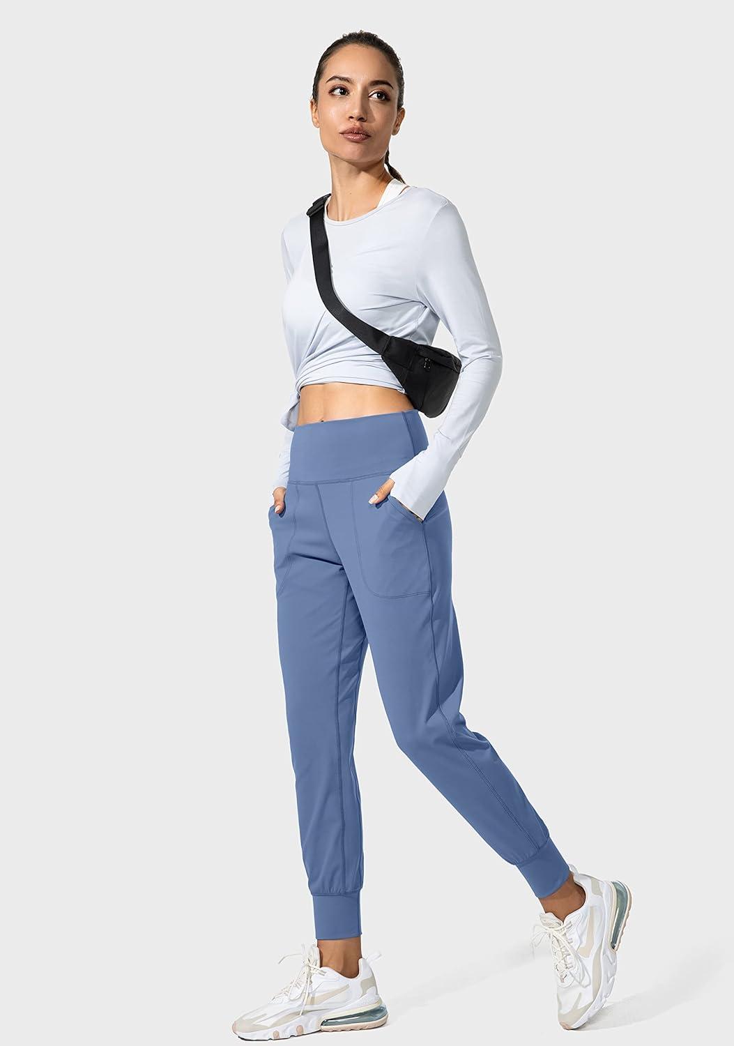 imageG Gradual Womens Joggers High Waisted Yoga Pants with Pockets Loose Leggings for Women Workout Athletic LoungeLight Blue