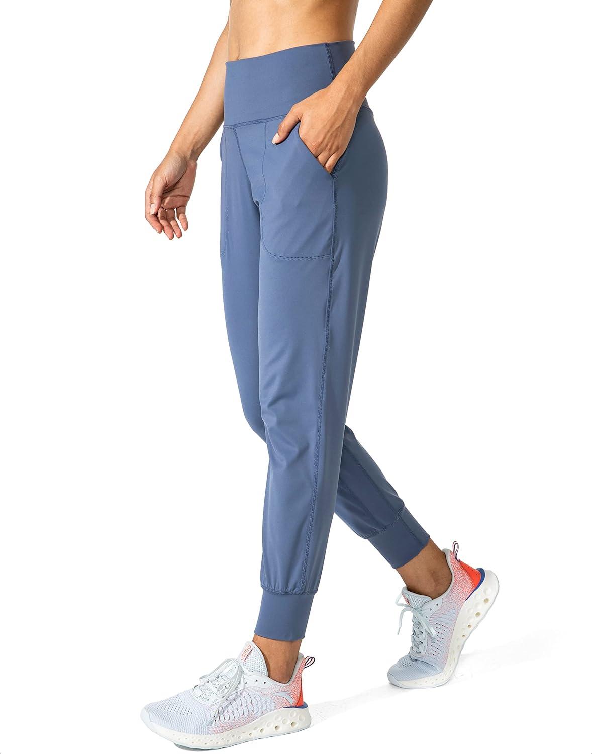 imageG Gradual Womens Joggers High Waisted Yoga Pants with Pockets Loose Leggings for Women Workout Athletic LoungeLight Blue