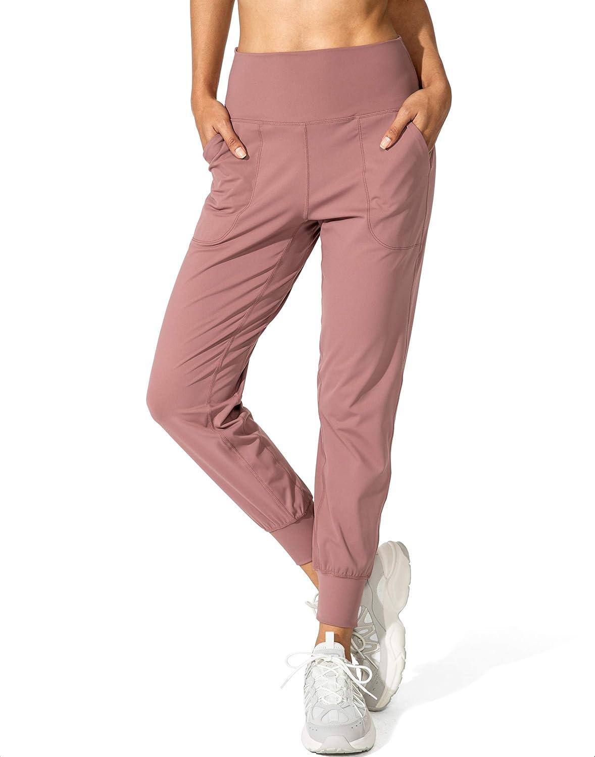 imageG Gradual Womens Joggers High Waisted Yoga Pants with Pockets Loose Leggings for Women Workout Athletic LoungeMauve Pink