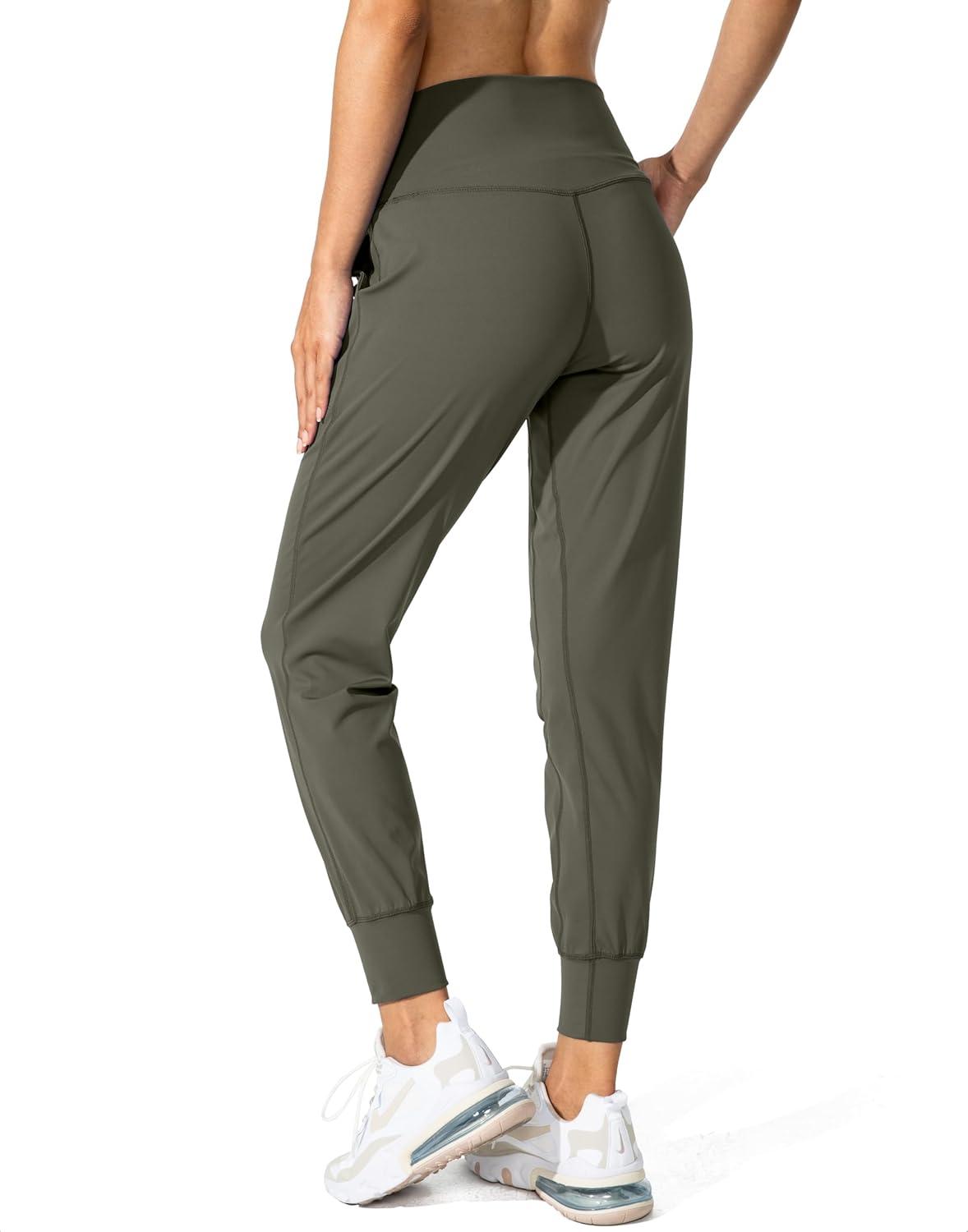 imageG Gradual Womens Joggers High Waisted Yoga Pants with Pockets Loose Leggings for Women Workout Athletic LoungeOlive Green