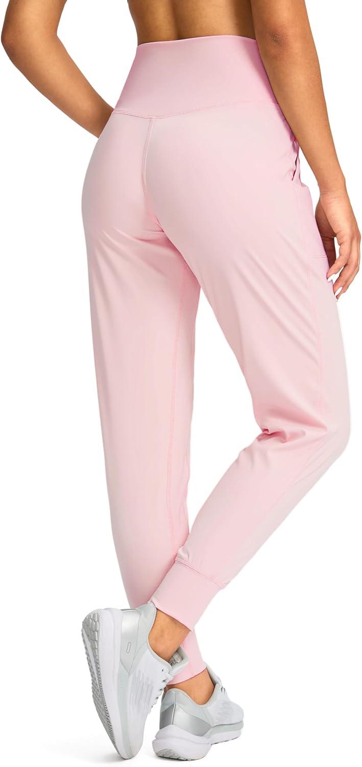 imageG Gradual Womens Joggers High Waisted Yoga Pants with Pockets Loose Leggings for Women Workout Athletic LoungePink