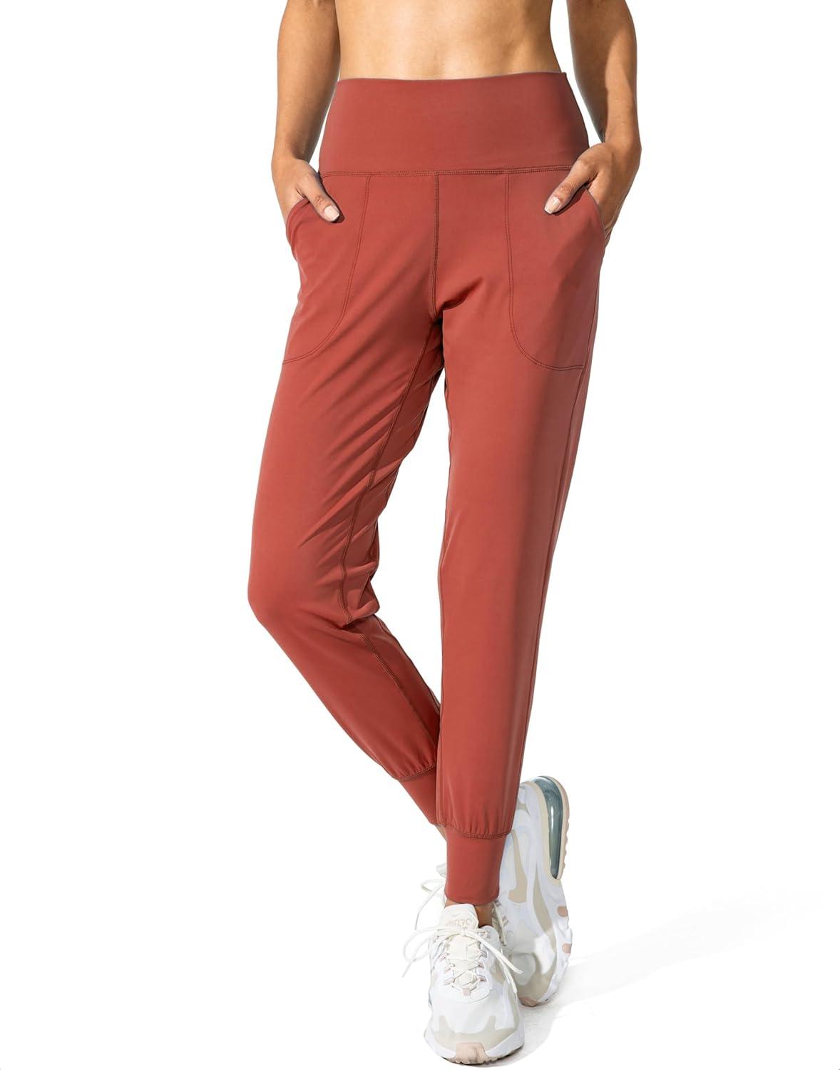 imageG Gradual Womens Joggers High Waisted Yoga Pants with Pockets Loose Leggings for Women Workout Athletic LoungeSavannah Red