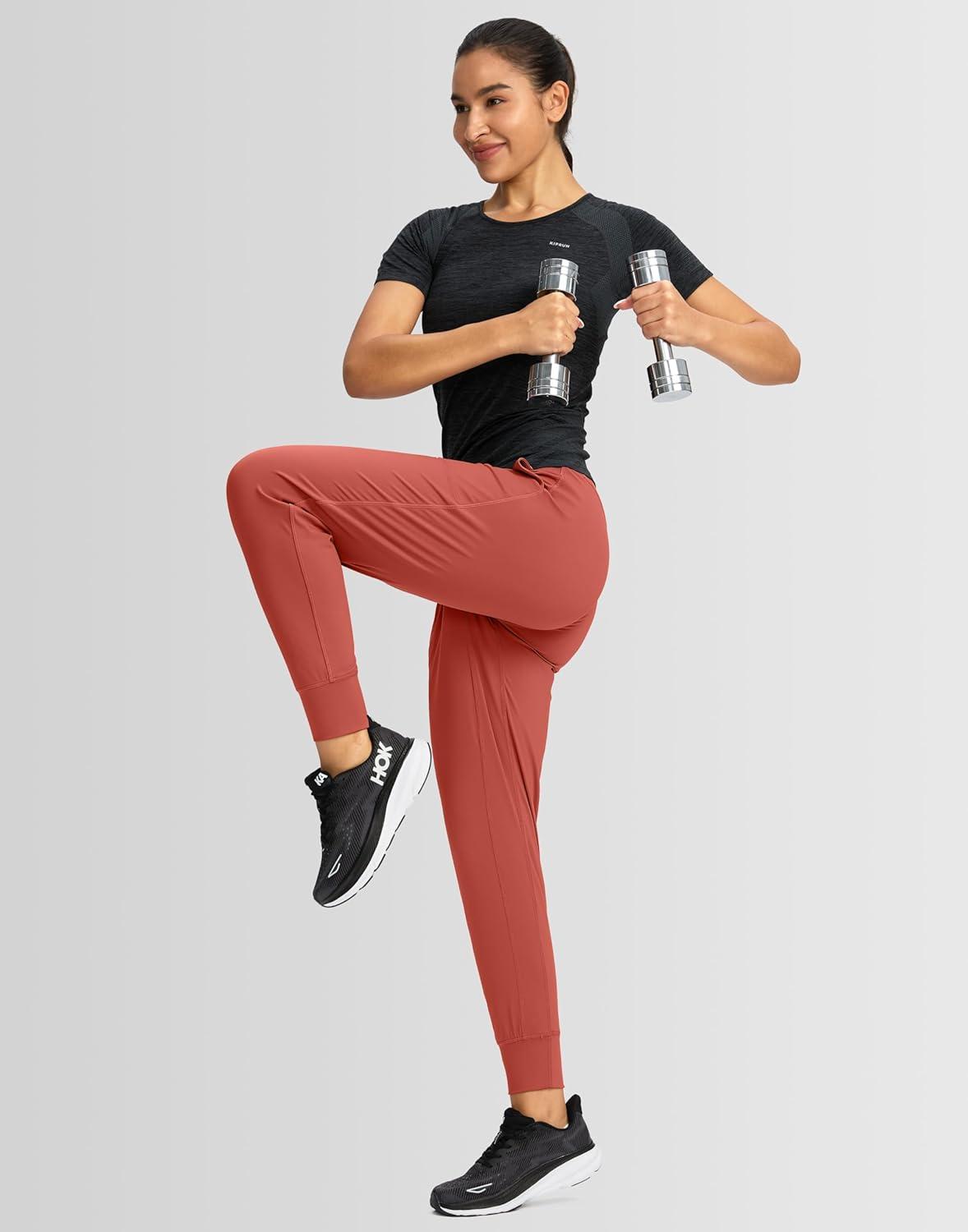 imageG Gradual Womens Joggers High Waisted Yoga Pants with Pockets Loose Leggings for Women Workout Athletic LoungeSavannah Red