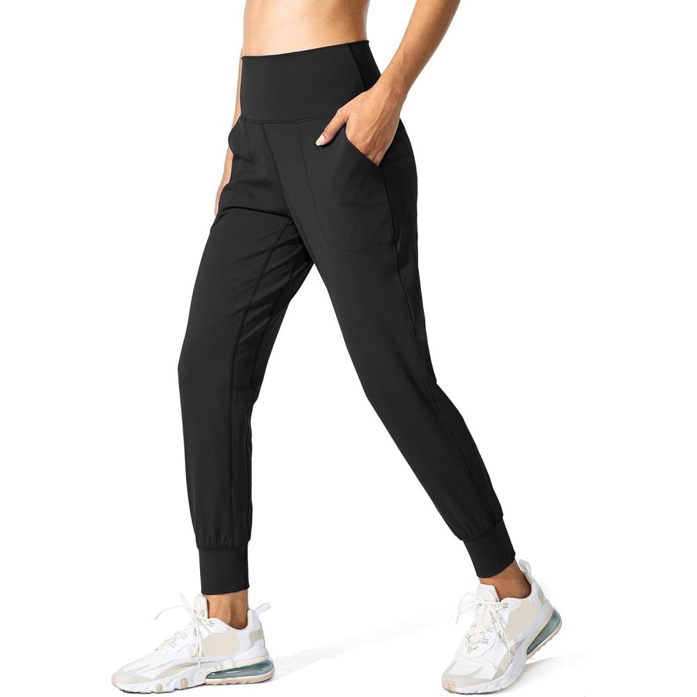imageG Gradual Womens Joggers High Waisted Yoga Pants with Pockets Loose Leggings for Women Workout Athletic LoungeBlack