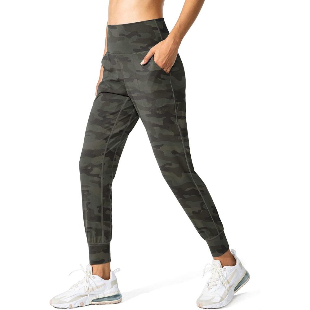 imageG Gradual Womens Joggers High Waisted Yoga Pants with Pockets Loose Leggings for Women Workout Athletic LoungeGreen Camo