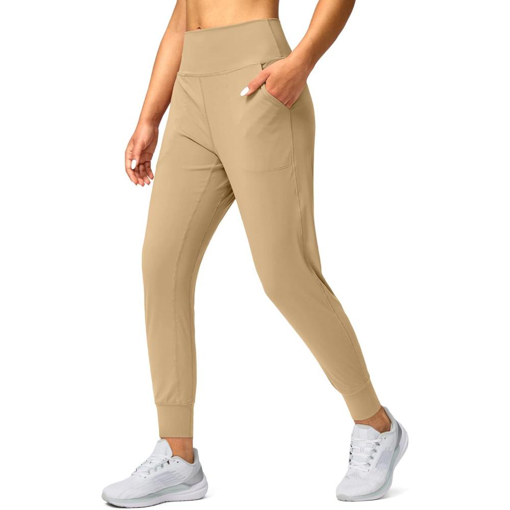 imageG Gradual Womens Joggers High Waisted Yoga Pants with Pockets Loose Leggings for Women Workout Athletic LoungeKhaki