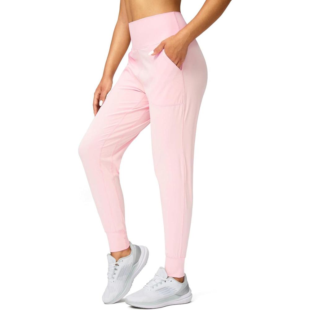 imageG Gradual Womens Joggers High Waisted Yoga Pants with Pockets Loose Leggings for Women Workout Athletic LoungePink