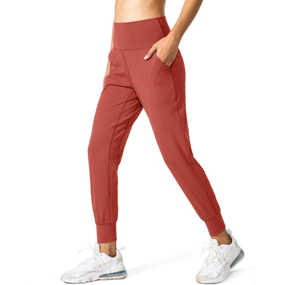 imageG Gradual Womens Joggers High Waisted Yoga Pants with Pockets Loose Leggings for Women Workout Athletic LoungeSavannah Red