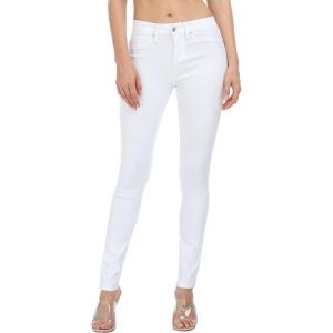 WAYRUNZ Womens Hyper Ultra Stretch Comfy Pants Colored Mid-Rise Skinny Jean Juniors Jegging(026-white)