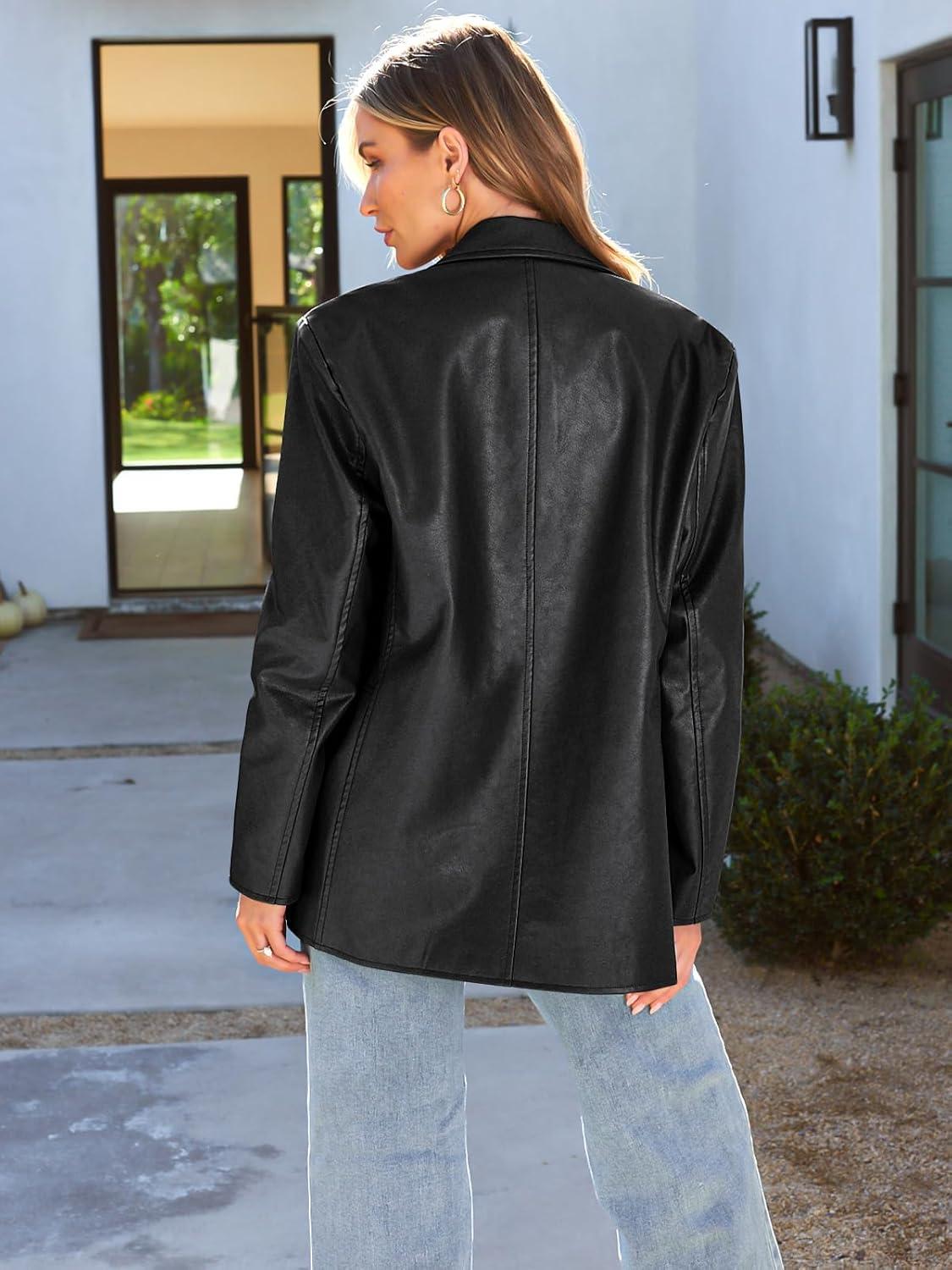 imageAUTOMET Womens Leather Jackets Faux Motorcycle Coats Bomber Outfits Fall Fashion Tops 2025 Winter Trendy ClothesBlack