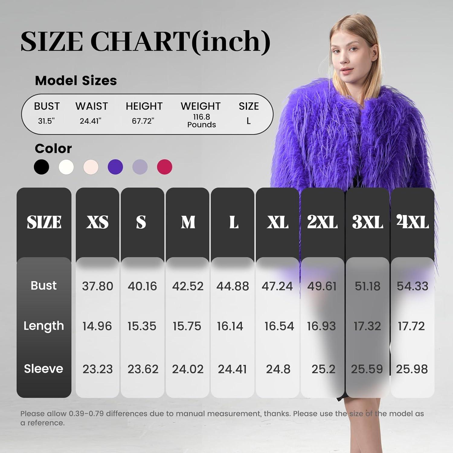 imageFur Coats For WomenPlus Size Cropped Faux Fuzzy Jacket Fluffy Fall CoatPurple Tassels