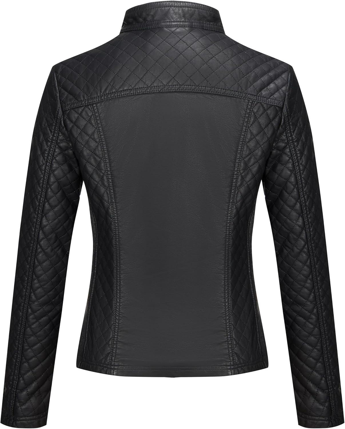 imageGeschallino Womens Faux Leather Jacket Plus Size Fall Motorcycle Biker Clothes Outfits Short Fashion PU Coat 1X5XBlack Coat