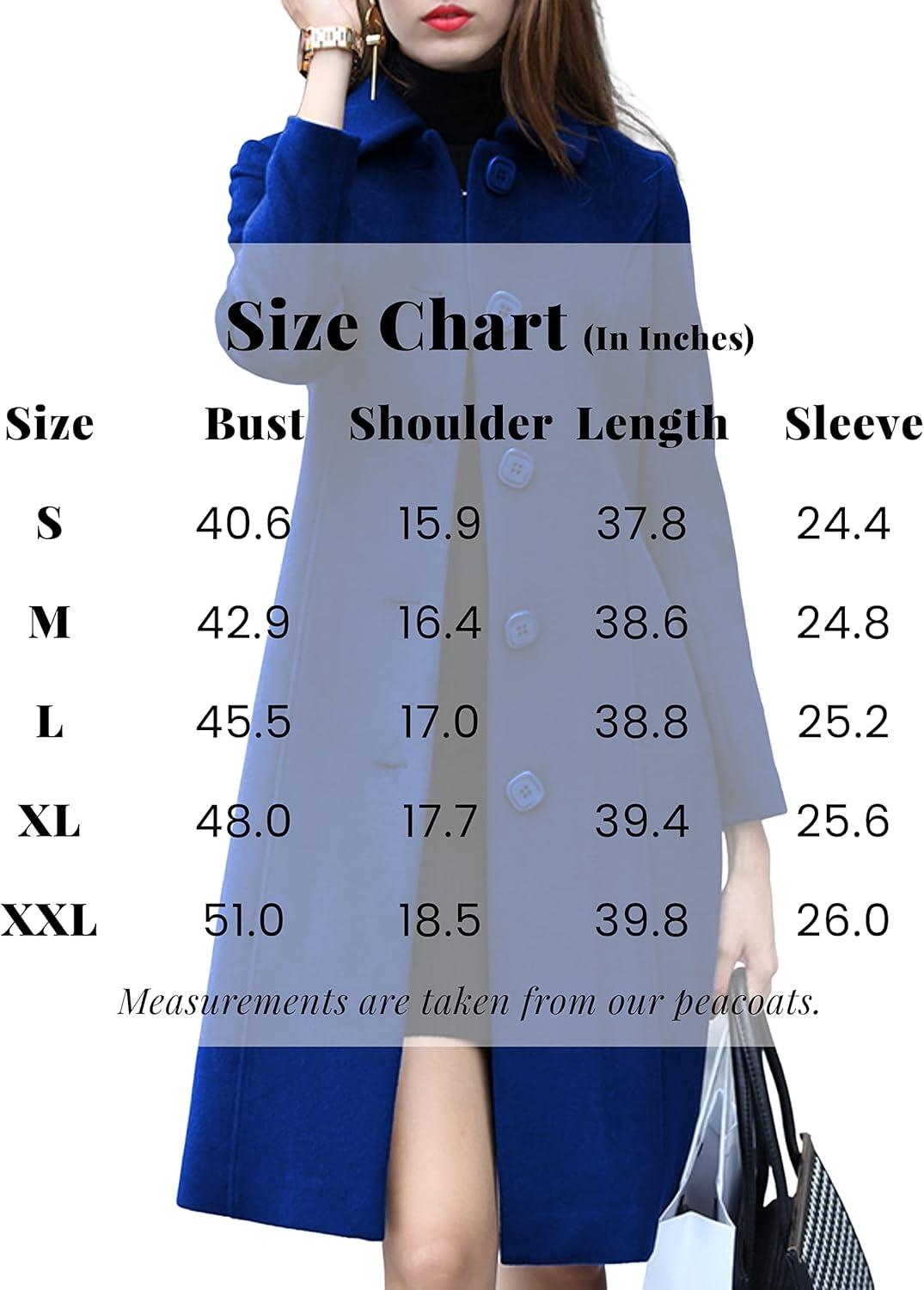 imageUANEO Womens Peacoat Faux Wool Blend Single Breasted Long Trench Coat Dress Overcoat Winter with PocketsCaramel