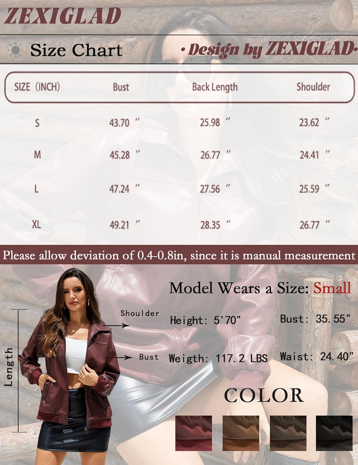 imageWomens Leather Jacket Oversized Faux Leather Bomber Jacket Fall Fashion 2025 Trendy Moto Winter Coat with PocketDark Coffee