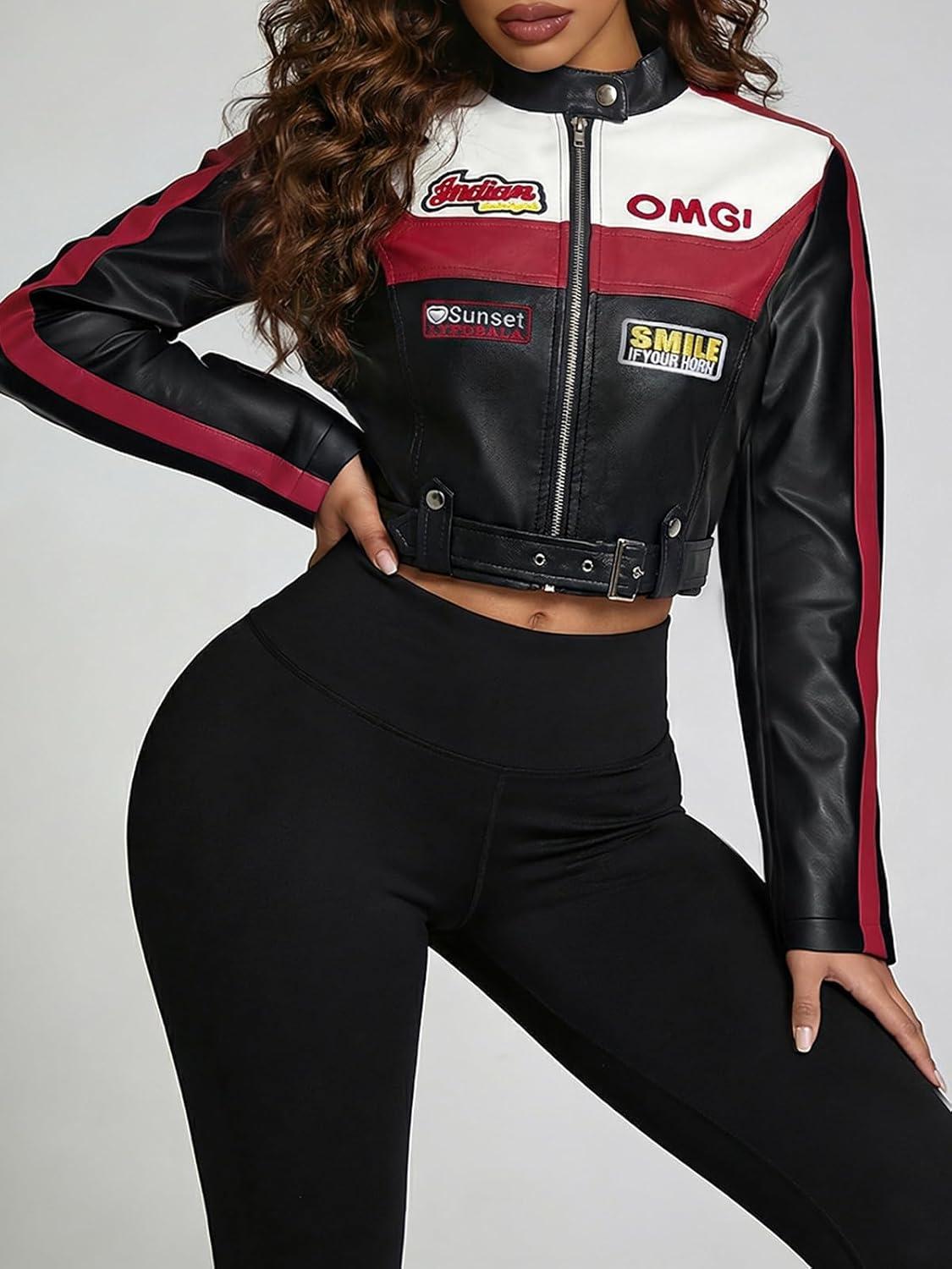 imageWomens Oversized Leather Jackets Faux Suede Fall Fashion Motorcycle Coats Winter Outfits Clothes Y2k TopsBlack 064