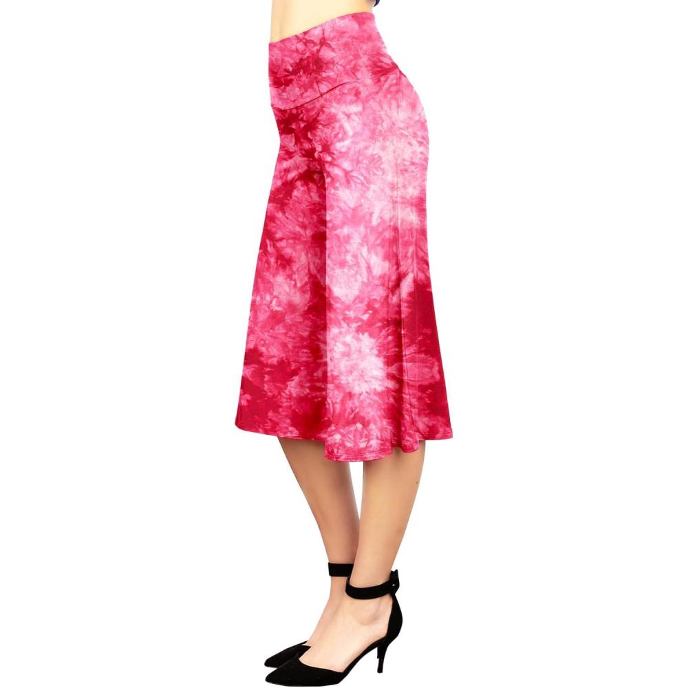 imageMade By Johnny Womens High Elastic Waistband Wide Leg Palazzo Culotte Gaucho Capri Pants S5XLWb2387wine
