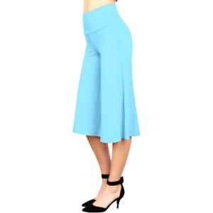 Made By Johnny Women’s High Elastic Waistband Wide Leg Palazzo Culotte Gaucho Capri Pants (S~5XL)(Wb876_aqua)