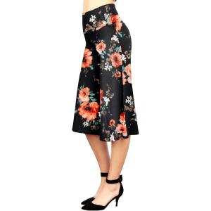 Made By Johnny Women’s High Elastic Waistband Wide Leg Palazzo Culotte Gaucho Capri Pants (S~5XL)(Wb876_black_floral)