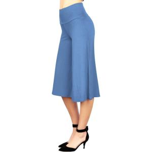 Made By Johnny Women’s High Elastic Waistband Wide Leg Palazzo Culotte Gaucho Capri Pants (S~5XL)(Wb876_denim)