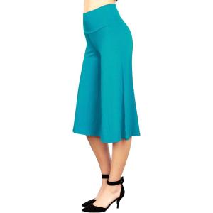 Made By Johnny Women’s High Elastic Waistband Wide Leg Palazzo Culotte Gaucho Capri Pants (S~5XL)(Wb876_jade)