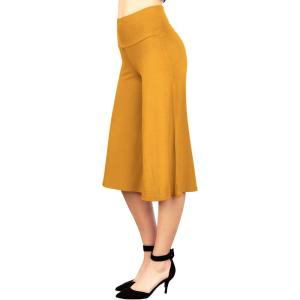 Made By Johnny Women’s High Elastic Waistband Wide Leg Palazzo Culotte Gaucho Capri Pants (S~5XL)(Wb876_mustard)